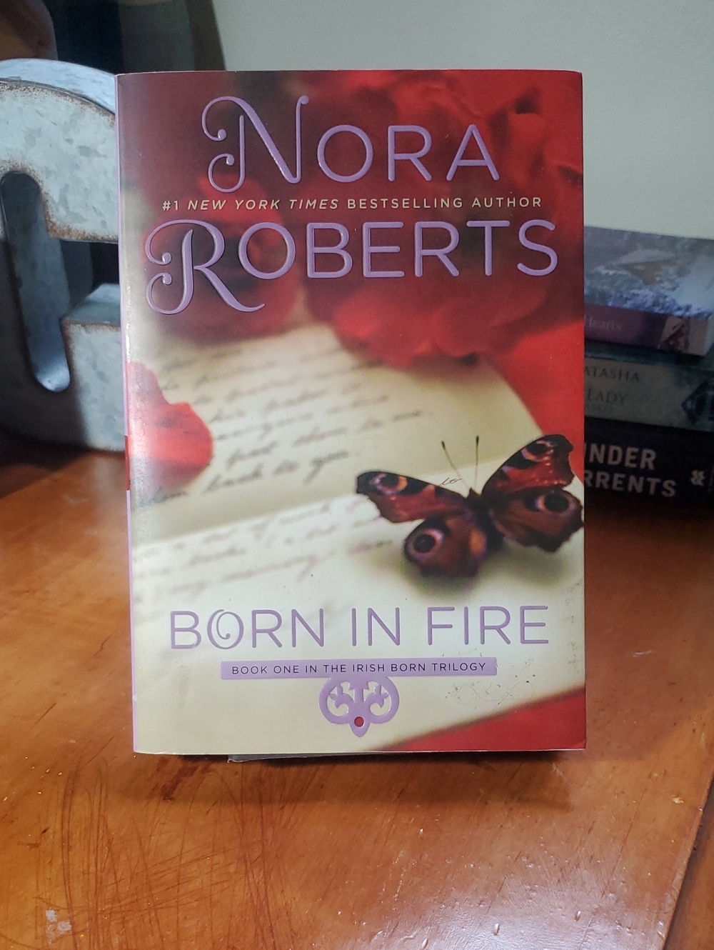 Nora Roberts "Born in Fire" Paperback - Red & Cream Cover